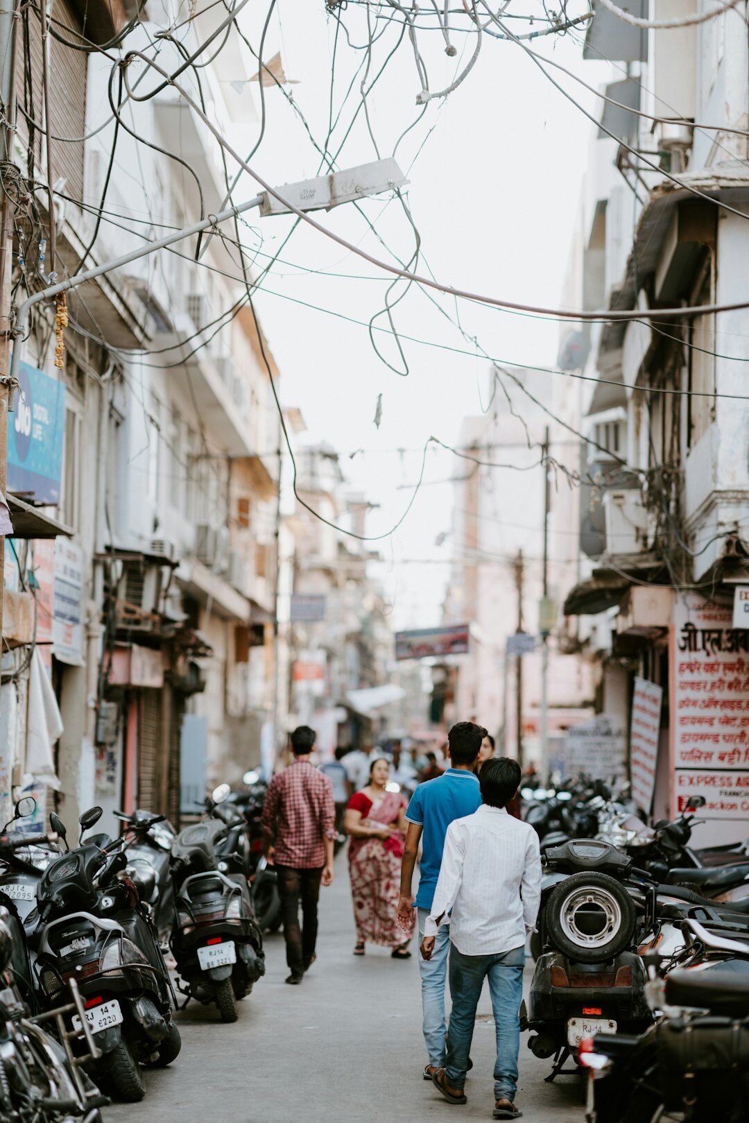 busy street with shops